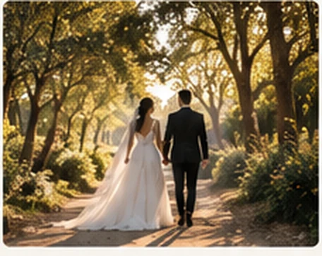 Casal em cenário arborizado